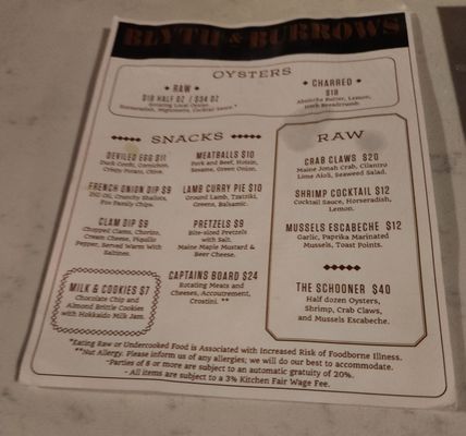 Menu photo 4 Blyth & Burrows Portland, ME