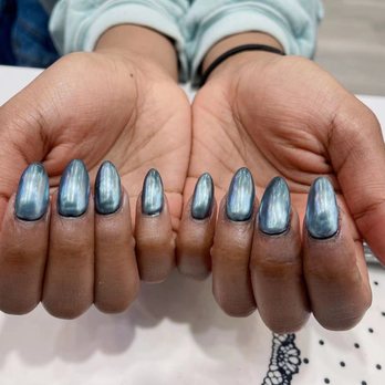 Sunshine Nails & Spa - Extension nail with chlome on top - Nail Salons Near Me - New York, New York Sunshine Nails & Spa - Extension nail with chlome on top - Nail Salons Near Me - New York, New York