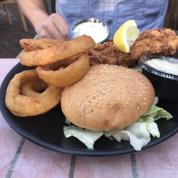 The Celtic Knot - Fish sandwich with a side of onion rings - Irish Near Me - Leonard, Michigan The Celtic Knot - Fish sandwich with a side of onion rings - Irish Near Me - Leonard, Michigan