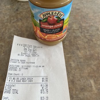 Lakeside Deli - a receipt and a jar of orange juice - Delis Near Me - Ronkonkoma, New York Lakeside Deli - a receipt and a jar of orange juice - Delis Near Me - Ronkonkoma, New York