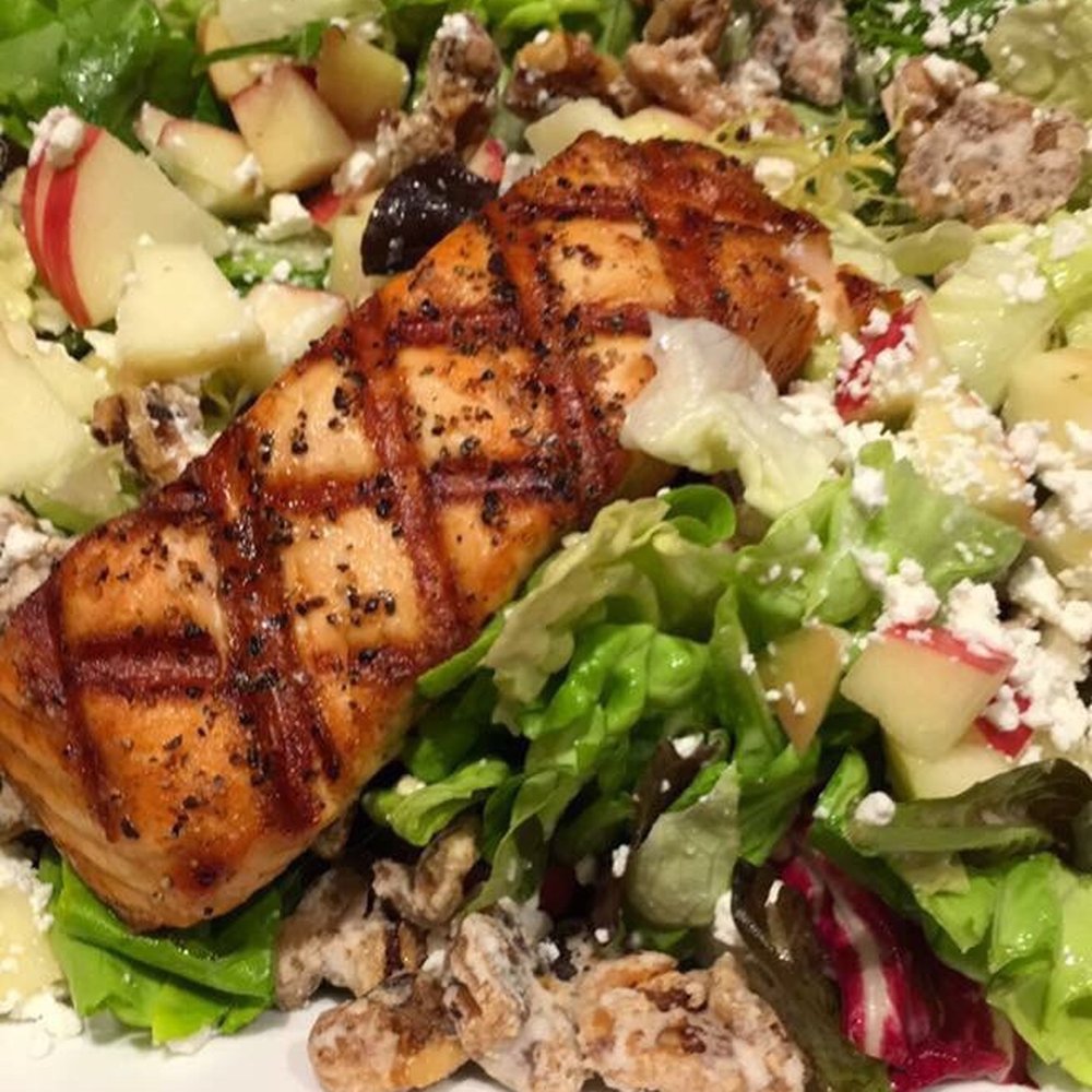 MetropolitanKC - Marketfresh salad with champagne vinaigrette and salmon, incredible! - Steakhouses Near Me - Kansas City, Missouri MetropolitanKC - Marketfresh salad with champagne vinaigrette and salmon, incredible! - Steakhouses Near Me - Kansas City, Missouri