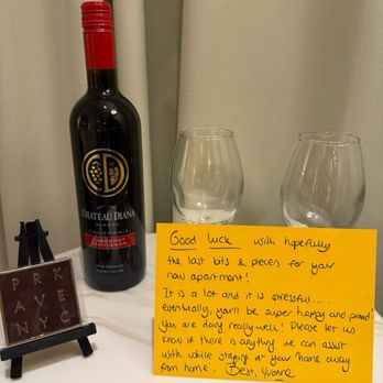 Hotel Park Ave - Farewell gift and handwritten card from the Manager - Hotels Near Me - New York, New York