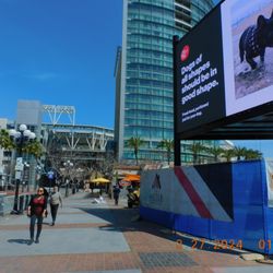 Gaslamp Quarter Trolley Station - One of the largest computer systems broadcast towers that will have so much to show and the broadcasts of the games.