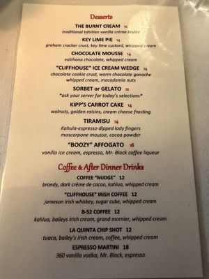 Menu photo 4 La Quinta Cliffhouse La Quinta, CA