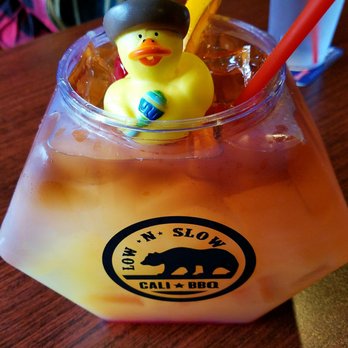 Cali BBQ - Mai Tai fishbowl is 68 oz of booze with a festive duck on top. Let's sink the ducky - Barbeque Near Me - Spring Valley, California Cali BBQ - Mai Tai fishbowl is 68 oz of booze with a festive duck on top. Let's sink the ducky - Barbeque Near Me - Spring Valley, California