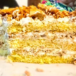 Inside the Coffee Crunch cake Inside the Coffee Crunch cake