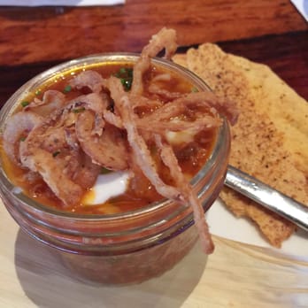 Barleymash - Five Chile Chili (five chile turkey chili, three cheese blend, sour cream, green onions, crispy onion rings) - Sports Bars Near Me - San Diego, California