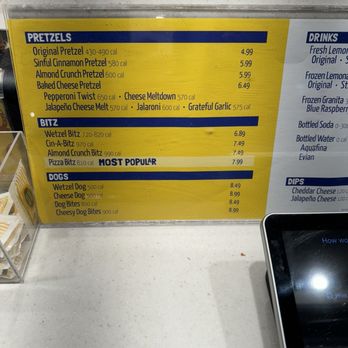 Wetzel's Pretzles - Menu - Fast Food Near Me - Toronto, Ontario