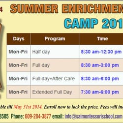 Sai Montessori School - Sai Montessori School - SUMMER ENRICHMENT CAMP 2014