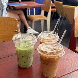 matcha latte & two dirty chais