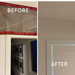 Patch Man - Large drywall repair above the door.