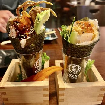 Kimu Sushi - Hand rolls - scallop on the right was the BEST! - Sushi Bars Near Me - Long Beach, California Kimu Sushi - Hand rolls - scallop on the right was the BEST! - Sushi Bars Near Me - Long Beach, California