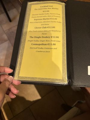 Menu photo 5 Cronins Restaurant Killarney, KY