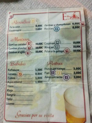 Menu photo 1 Bar Escorpión Matalascañas, H