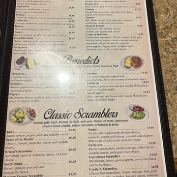 Briana’s Pancake House - Menu - Breakfast & Brunch Near Me - East Dundee, Illinois Briana’s Pancake House - Menu - Breakfast & Brunch Near Me - East Dundee, Illinois