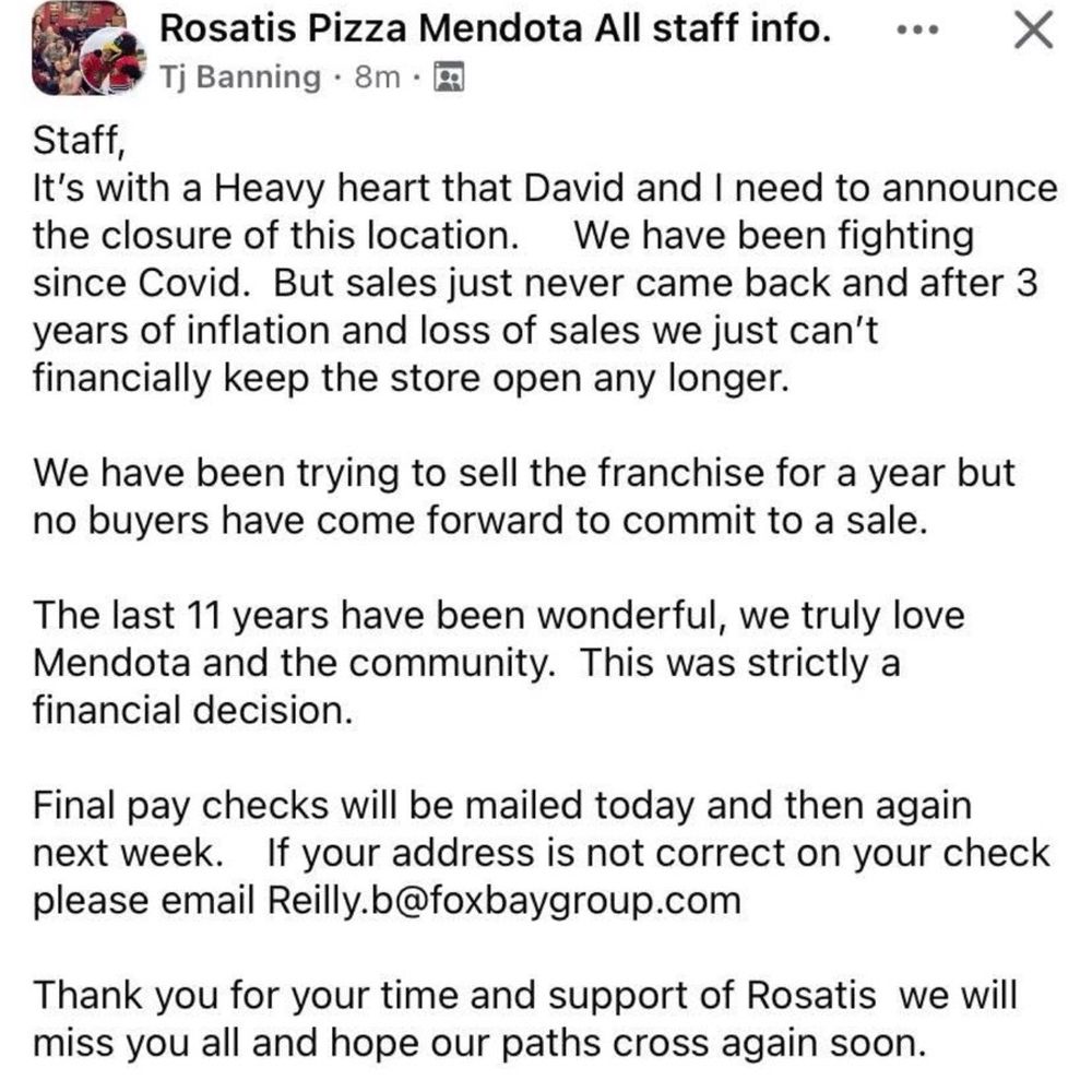 Rosati's Pizza - Bad management - Pizza Near Me - Sandwich, Illinois