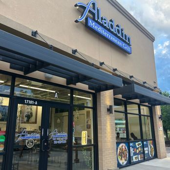 Aladdin's Mediterranean Grill - Situated at a corner of a strip mall, next to a service bank. - Middle Eastern Near Me - Golden, Colorado Aladdin's Mediterranean Grill - Situated at a corner of a strip mall, next to a service bank. - Middle Eastern Near Me - Golden, Colorado