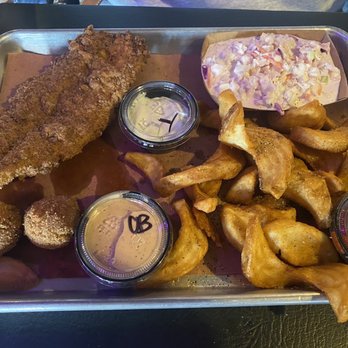 Delta Blues BBQ - Fried catfish with Cole slaw and fries - Barbeque Near Me - Bristol, Tennessee Delta Blues BBQ - Fried catfish with Cole slaw and fries - Barbeque Near Me - Bristol, Tennessee