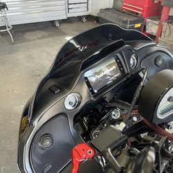 Creative Sounds - Rockford Harley head unit. Installed