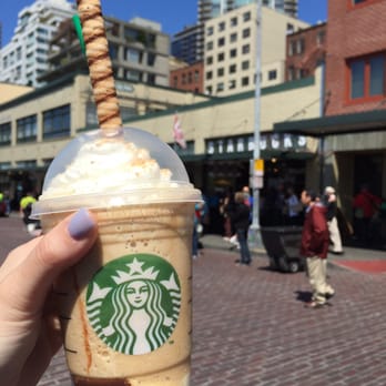Starbucks - S'mores Frap with cookie straw. My Starbucks at home doesn't charge extra for the cookie straw but this one did. - Coffee & Tea Near Me - Seattle, Washington