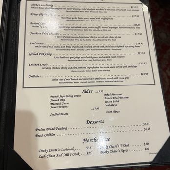 Dooky Chase's Restaurant - Page 2 of menu - Cajun/Creole Near Me - New Orleans, Louisiana