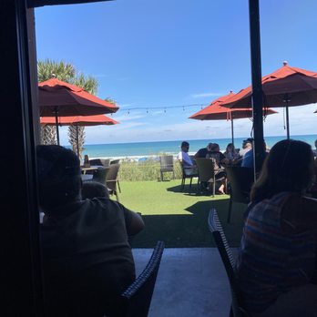Crabby's Oceanside - Window view from indoors - Seafood Near Me - Daytona Beach, Florida Crabby's Oceanside - Window view from indoors - Seafood Near Me - Daytona Beach, Florida
