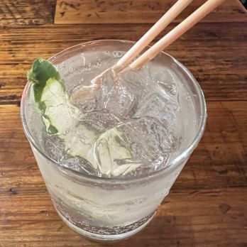 Thai Tree - My cocktail, made of lemongrass gin with cucumber, was so good, with a perfect balance between lemon grass and cucumber - Thai Near Me - Portland, Maine