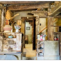 Cabot's Pueblo Museum - Living room over looking the kitchen door.