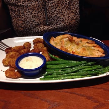 Red Lobster - Coconut shrimp, green beans and shrimp scampi. - Seafood Near Me - Humble, Texas