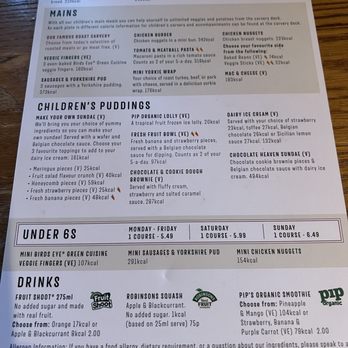 Toby Carvery - Kids Menu - British Near Me - Harlow, ESS