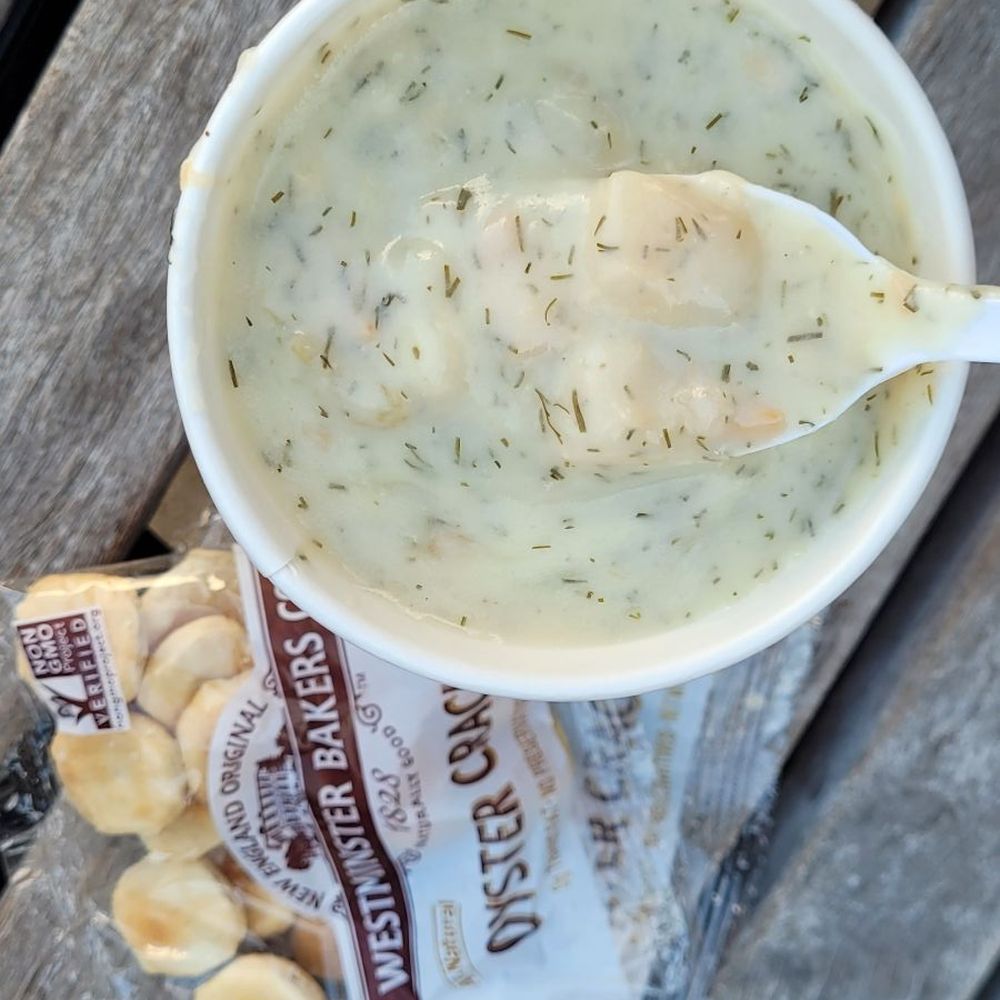 Dill potato chowder, hardly any clam Dill potato chowder, hardly any clam