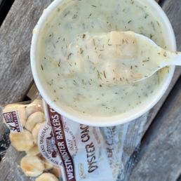 Dill potato chowder, hardly any clam Dill potato chowder, hardly any clam
