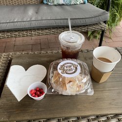 Brew Da Bean - Free coffee and m&m's with a breakfast sandwich.