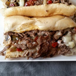 Cheesesteak, mushrooms, onions, sweets and hots, add pickles Cheesesteak, mushrooms, onions, sweets and hots, add pickles