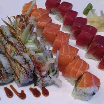 Oishi Sushi - Left to right: spider roll, new york roll, red dragon roll - Japanese Near Me - Hackensack, New Jersey Oishi Sushi - Left to right: spider roll, new york roll, red dragon roll - Japanese Near Me - Hackensack, New Jersey