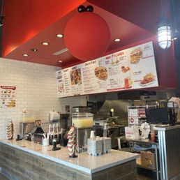 Front counter and menu Front counter and menu