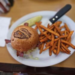 Brick House Bar & Grill - 1888 Classic Burger with sweet potato fries