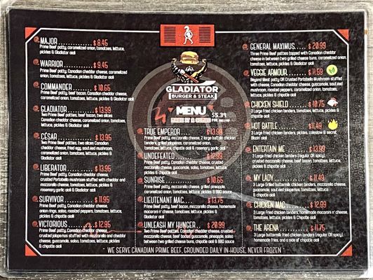 Menu photo 3 Gladiator Burger & Steak Mississauga, ON