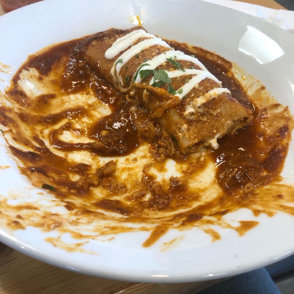 Half a chicken enchilada! Yummy! Half a chicken enchilada! Yummy!
