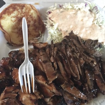 Pitburger - Chicken & beef teriyaki plate . - Burgers Near Me - Gardena, California Pitburger - Chicken & beef teriyaki plate . - Burgers Near Me - Gardena, California