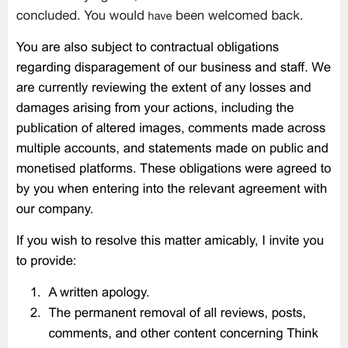 Think Again Laser Clinic - Mike Anderson the owner threading me if I don't remove the google review he will take legal action. - Tattoo Removal Near Me - Rozelle, NSW