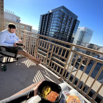 IHOP - World-Famous Pancake Combo on our balcony! - Breakfast & Brunch Near Me - Arlington, Virginia