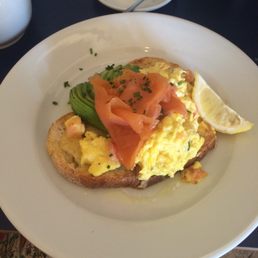 Salmon and avocado on toast