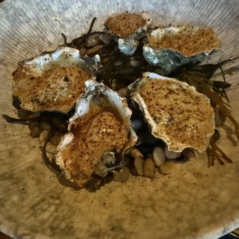 Sparrow + Wolf - GRILLED Oysters RED MISO, YUZU, CHILI, KAFFIR LIME, ROCK MISO - New American Near Me - Las Vegas, Nevada Sparrow + Wolf - GRILLED Oysters RED MISO, YUZU, CHILI, KAFFIR LIME, ROCK MISO - New American Near Me - Las Vegas, Nevada