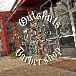 Exterior outside entrance of Outskirts Barbershop - The shop is located in the SE corner of the building - Spokane, Washington Exterior outside entrance of Outskirts Barbershop - The shop is located in the SE corner of the building - Spokane, Washington