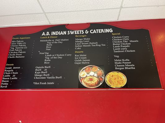 Menu photo 1 AB Indian Sweets & Catering Sacramento, CA