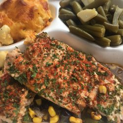 Salmon Green Beans Mac n Cheese