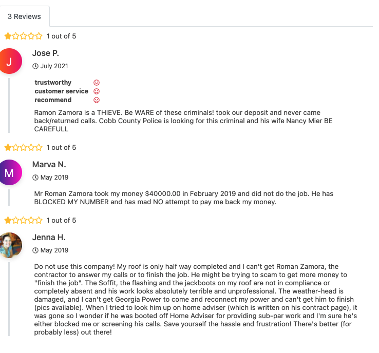 Slide of Zamora Roofing