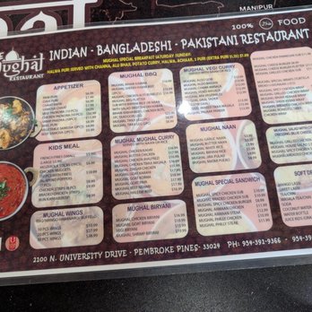 the Mughal Restaurant - The menu - Indian Near Me - Pembroke Pines, Florida