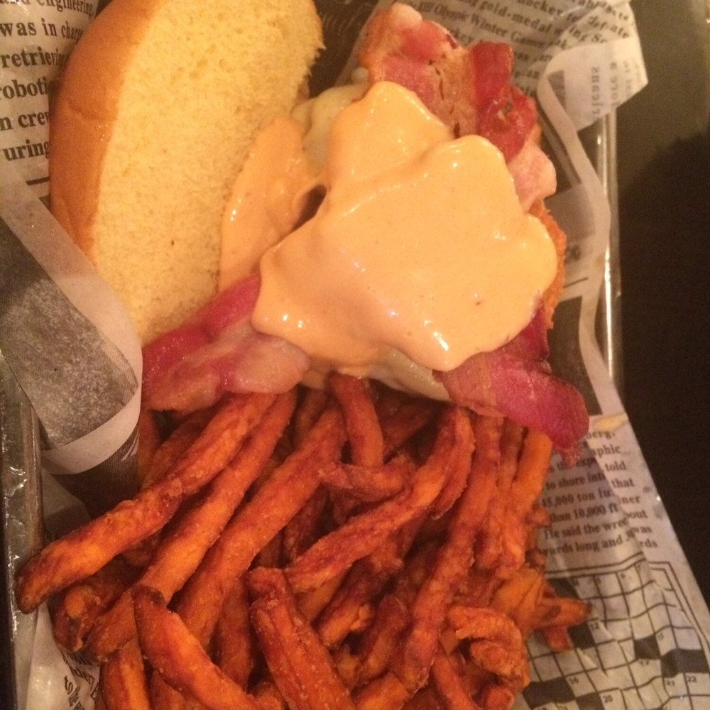 The Committed Pig - Chipotle bacon burger w/ sweet potato fries - Breakfast & Brunch Near Me - Morristown, New Jersey The Committed Pig - Chipotle bacon burger w/ sweet potato fries - Breakfast & Brunch Near Me - Morristown, New Jersey